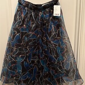 Moulinette Soeurs Anthropologie Midnight Butterfly Metallic Midi Skirt